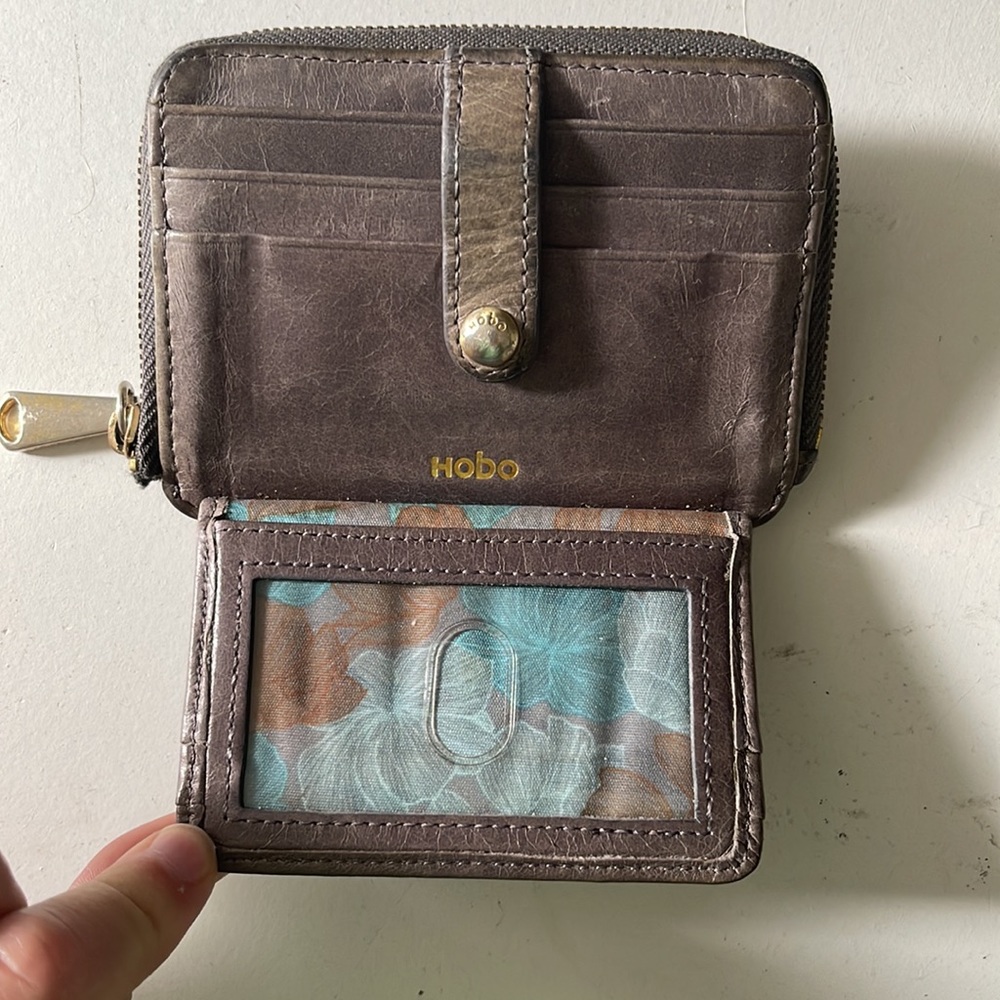 Small Grey/Gray Hobo Card ID Wallet Coin purse